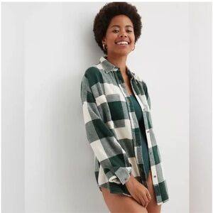 Aerie oversized green plaid